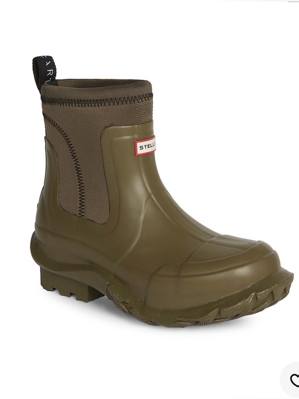 Hunter x Stella McCartney Olive Green Short Waterproof Rain Boots US 7